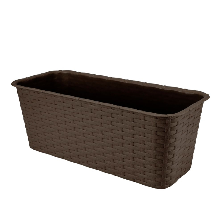 Doniczka balkonowa RATTAN 40cm brąz